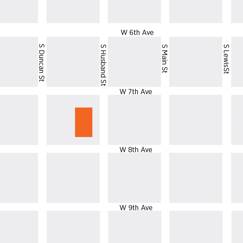 A map, showing the location of the Museum of Art.